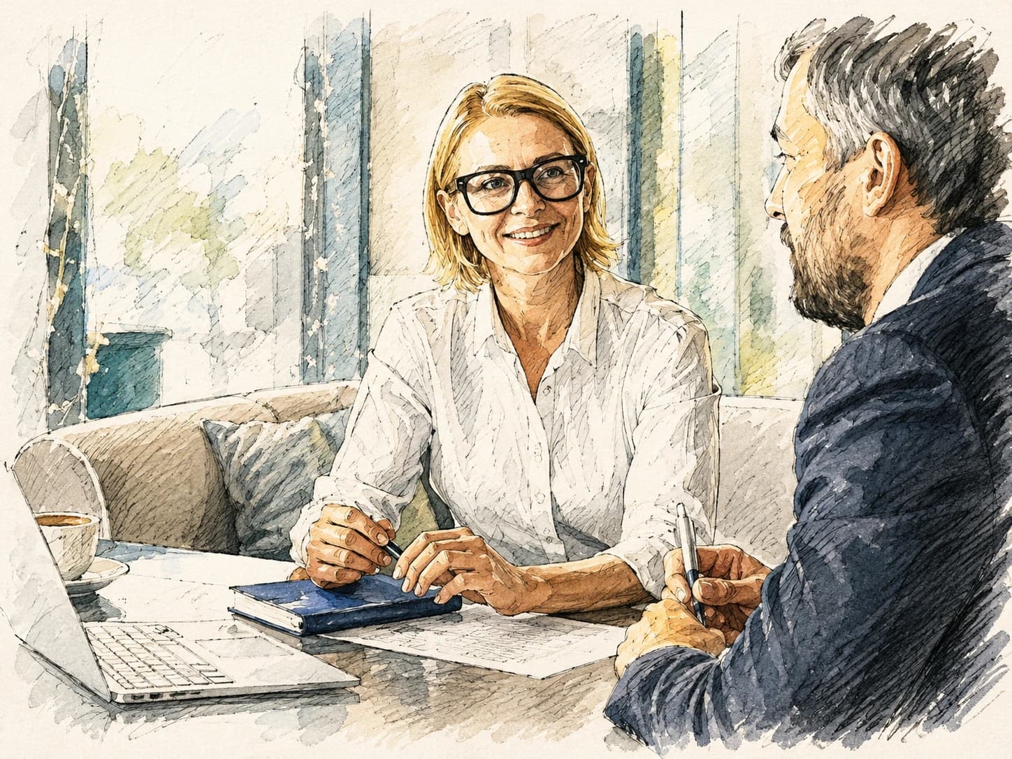 Sketch of a one-to-one discovery meeting